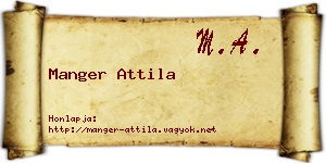 Manger Attila névjegykártya